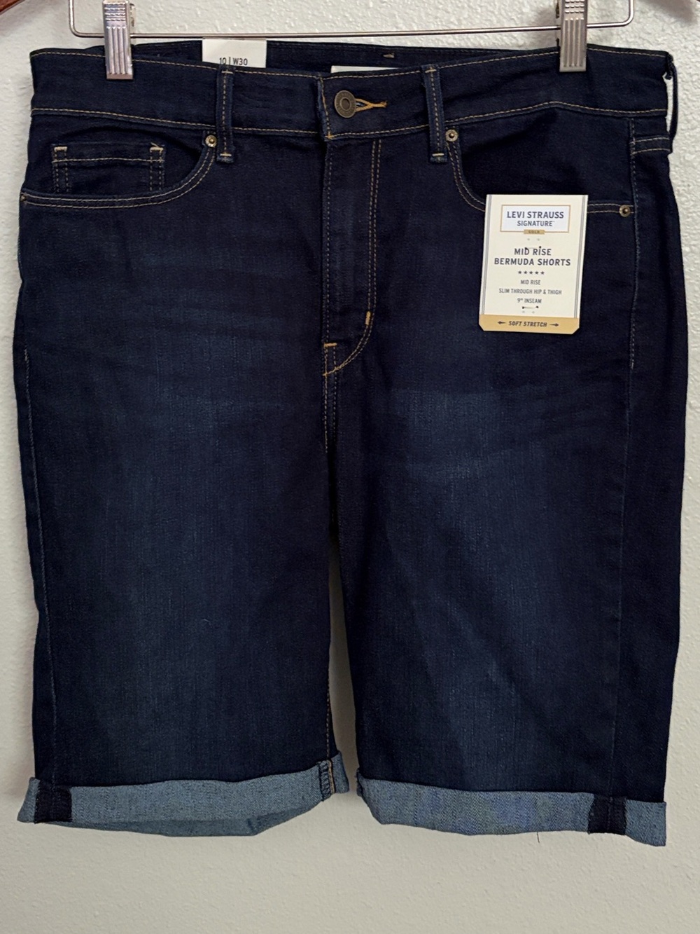 Levi's Dark Indigo Rolled Cuff Bermuda Shorts